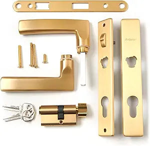 Andersen Storm Door Hardware Set - Modern Style - 1 1/2" Thick Aluminum Storm Doors Using 45 Minute Easy Install or Rapid Install 1 Systems (Brushed French Gold)