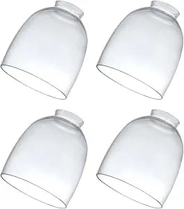 Clear Glass Shades Replacement for Ceiling Fan 4 Pack, Ceiling Fan Light Covers Replacement for Light Fixtures Vanity Pendant Lighting Chandeliers, 2-1/8" Fitter, 4.76 inch Diameter