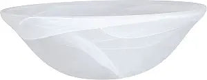 Aspen Creative 23147-11A Replacement Alabaster Glass Shade for Medium Base Socket Torchiere Lamp, Swag Lamp, Pendant, 1 Light Wall Sconce & Island Fixture, 11-1/2" Diameter x 4" High, 1 Pack