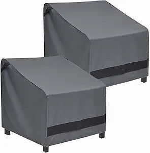 loriano Patio Chair Covers Waterproof Outdoor Furniture Chair Covers 600D Heavy Duty Fit as Lawn Lounge Deep Seat(2 Pack,Grey, Large)