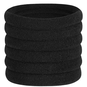 60 Pcs 2 Inch Black Hair Ties for Thick Hair, No Damage Elastic Hair Bands