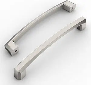Amerdeco 10 Pack Brushed Satin Nickel Cabinet Pulls, 5 Inch(128MM) Hole Centers, Kitchen Cabinet Handles, Drawer Pulls, ZH0032