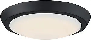 Westinghouse 6117400 Traditional One-Light, 11 Inch 20 Watt LED Indoor Flush Mount Ceiling Light Fixture, Matte Black Finish, Acrylic Shade