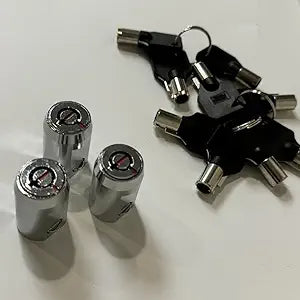 RiKey Security - 3X Storage Cylinder Locks KEYED Alike with 3 Tubular Keys for Roll-up Door Unit Secure 19mm