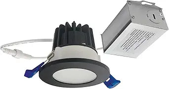 Nora NM2-2RDCS6030BB 2" Round Shower Mini Recessed Downlight - 600 Lumens - No Housing Required (Matte Black, 3000K)