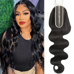 2x6 Human Hair HD Transparent Lace Closure Body Wave Skinlike 16inch 100% Virgin 2x6 Human Hair Middle Part Kim K Closure Brazilian 2x6 Body Wave HD Closure Natural Black glueless pre plucked bleached