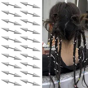 20Pcs Goth Hair Clips for Women, Punk Spiked Metal Accessories for Goth Emo Styles, Edgy Hair Jewelry for Women & Men, Great for Braids, Buns & Alternative Fashion, Gift Idea