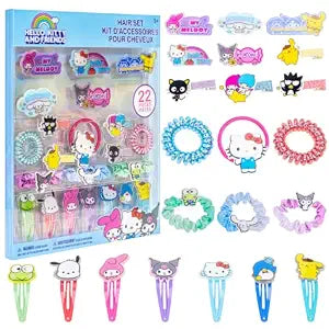 Hello Kitty Hair Accessories Set with Hair Clips, Hair Ties & Scrunchies