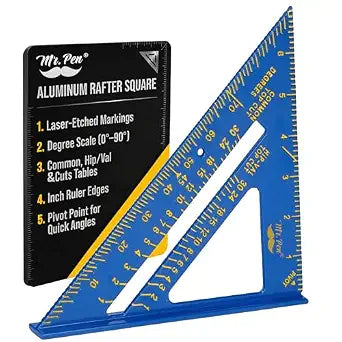 Mr. Pen- Rafter Square, 7 Inch, Blue, Aluminum Alloy, 7 Inch