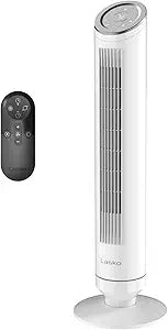 Lasko Ascend 36Γ Tower Fan for Home, 29 ft/s Airflow, Quiet 29 dBA, 90┬░ Oscillation, Standing Fan for Bedroom, 12 Hour Timer, 4-Speeds, Filter for Hair & Dust, Child Lock, Remote, White, OST105