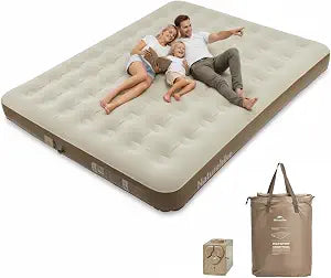 Naturehike California King Air Mattresses with Rechargeable Built-in Pump, Inflatable Mattress, Portable Blow up Mattress, Air Bed for Home, Camping, Guest