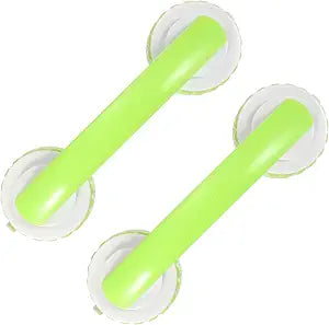 uxcell Grab Bars for Shower 2 Pcs, 11 Inch Shower Handle Suction Cup, Grab Bars Elderly Assistance Products Safety Removable Grip Twist-Lock for Seniors Bathtubs Bathroom Toilets, Green