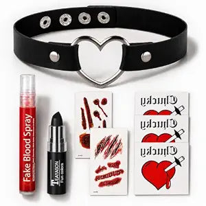 Oiomniv Halloween Horror Bride Makeup Kit with Fake Blood Spray & Lipstick