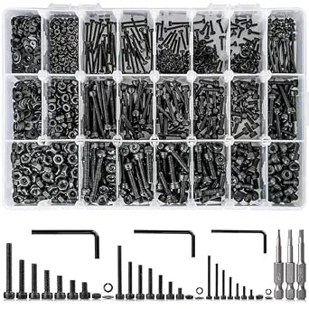 Hex Socket Metric Bolt Assortment, 1713Pcs M2 M3 M4