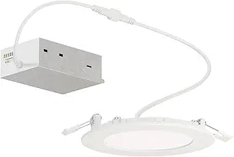 Maxim Lighting Slim 5" 1-Light Flush Mount | White Finish | White PS Shade | Transitional Flush Mount | Ideal for Bedrooms, Hallways & Entryways | Dimmable Wet Rated | 67705WTWT