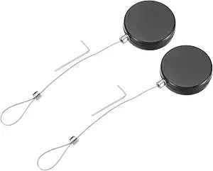 MECCANIXITY 3.3ft Retractable Cable Lock with Latch Remote Control Security Locks with Adjustable Cord Tether Anti Theft for Laptop, TV, 150 G, Black, 2 Pack