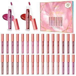32 Pack Tint Lip Gloss Bulk,Mirror Glazed Lip Oil with Plumping Juicy Shine