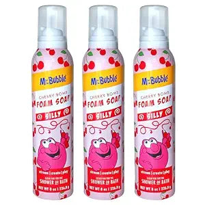 Mr. Bubble Silly Foam Bath Soap, Cherry Bomb Scent, 8 oz, Pack of 3