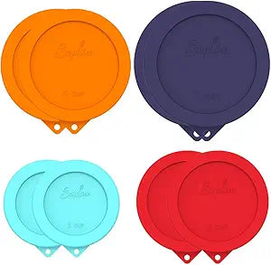 Sophico Round Silicone Storage Cover Lids Replacement for Anchor Hocking and Pyrex Glass Bowls (Container not Included) (4 Size, 8 Pack)