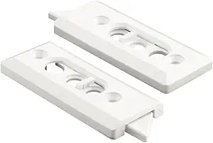 Prime-Line F 2728 Tilt Latch Pair, White Plastic Construction, Spring-Loaded, 2-1/8 In. Hole Centers (1 Pair)