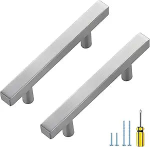 Ravinte 15 Pack Cabinet Handles 3 Inch Brushed Nickel Cabinet Pulls Square Hardware for Kitchen Cabinets - 5 Inch Total Length