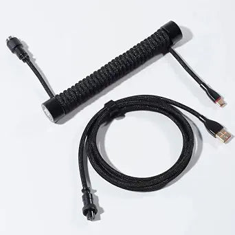 GravaStar Coiled Aviator USB Cable, Suitable Mechanical Keyboard - Black