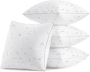 MIULEE Pack of 4 20x20 Outdoor Pillow Inserts, Waterproof Decorative Square Throw Pillow Inserts for Patio Sofa Garden Porch Couch