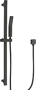 Matte Black Hand Shower with Slide Bar High Pressure Square Shower Head with Handheld Spray 29" Shower Slide Bar Adjustable Height