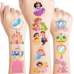 120 PCS Cute Princess Pre-Cut Temporary Tattoos for Kids |