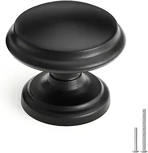 Goldenwarm 20 Pack Black Cabinet Knobs Round Matte Black Drawer Knobs for Kitchen Cabinet Handles Zinc Alloy Hardware for Dresser Knobs