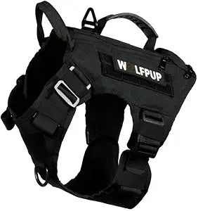 Tactical Dog Vest Harness (Alpha Black, Medium)