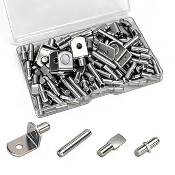 104PCS Shelf Pins Kitchen Cabinet, Premium 4 Styles Kitchen Cabinet Shelf Support Pins, Metal Shelf Support Pegs - Cabinet Shelf Bracket Pegs Shelf Holders Pegs for Kitchen Bookshelf Closet Furniture