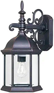 Maxim Lighting Builder Cast 1-Light Outdoor Wall Light | Empire Bronze Finish | Clear Glass Shade | Early American Porch Patio Outdoor Light | 1071CLEB