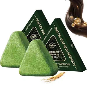 2PCS Korean Scalp Revival Bar, Nature Seven Green Soap Shampoo Bar