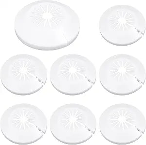 NQEUEPN 8pcs Pipe Cover Decoration, Plastic Escutcheon Water Pipe Drain Line Cover Plumbing Cover Plates Radiator Pipe Cover Flange Pipe Cover for Bathroom Kitchen Toilet, White