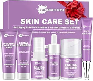 Skin Care Set,6 Pcs Anti-aging Skincare w/Korean Retinol,Hydrate, Moisturize Self Care Facial Skin Care Routine Kit Women Teen Girls Travel Skincare Gift Set,Valentines Birthday Gift for Women Her Mom