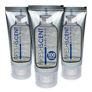 Freshscent Body Wash 1oz (100 Pack) Hotel Travel Size, Bulk Amenities and Toiletries for Hospitality