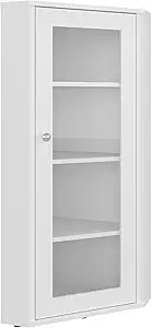 Tuhome Genova Display Cabinet with Glass Door, Multiple Interior Shelves and Modern Showcase Design, Versatile Storage Unit for Dishes, Collectibles or Decor, Elegant Organization Solution