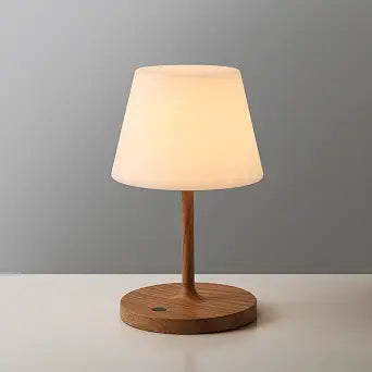 WEILAILUX Outdoor Table Lamp, Shower Lamp Waterproof (Wood Grain H9.6in)