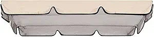 Thicker Swing Seat Canopy Replacement 3 Seater Garden Swing Cover Rainproof Windproof Heavy Duty Rip Proof Top Outdoor Furniture Cover Beige