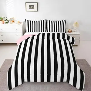 Feelyou Stripes Comforter Set Twin Size Kids Bedding