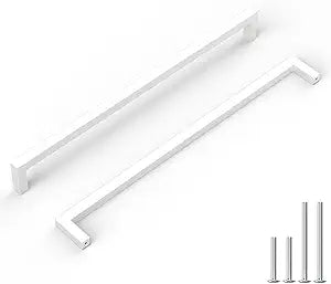goldenwarm 25 Pack White Cabinet Pulls 10 Inch Cabinet Handles Kitchen Drawer Handles White Drawer Pulls Square Bar Hardware Stainless Steel Dresser Hardware for Cupboard Bathroom