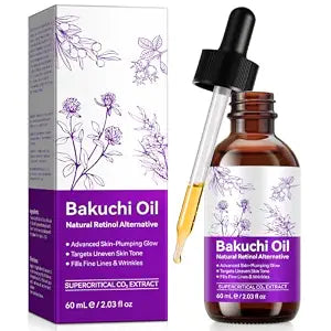 Bakuchiol Oil 60ml – Natural Retinol Alternative, Supercritical CO2 Extract for Fine Lines & Wrinkles, Firming Face Oil for Sensitive, Dry & All Skin Types