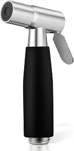 Handheld Bidet Sprayer Head,Stainless Steel Muslim Shower Head for Toilet,Adjustable Pressure Jet Sprayer for Feminine Hygiene and Pet Bath Bathroom Cloth Diaper Cleaning (Black)