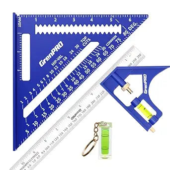 GRENPRO Combination Square Set, 7 & 12 Inch Aluminum Zinc Carpenter Tool