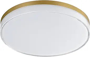 Maxim Lighting Edge 1-Light 11" Flush Mount | Natural Aged Brass Finish | Clear and Frosted Acrylic Shade | Contemporary Flush Mount Ceiling Light for Bedrooms | 59764CLFTNAB