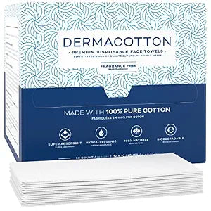 X-Large 100% Pure Cotton Disposable Face Towels - 100 Count