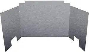 Real Fyre Contemporary Three Panel Fyreback (FBC-24), Satin Stainless, 24 Inch