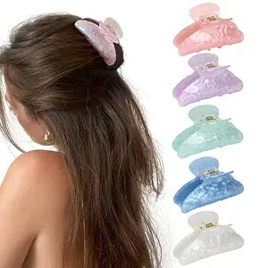 5Pcs Hair Claw Clips Medium Hair Clips for Thick/Thin Hair Strong Hold Non-slip Hair Jaw Clamp Styling Hair Accessories for Women and Girls