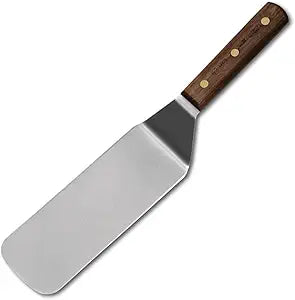 HIC Kitchen Dexter-Russell Burger Turner, Stainless Steel with Walnut Handle, Made in the USA, 8-by-3